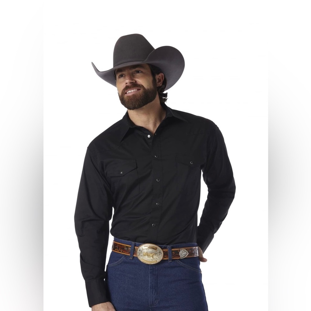 New Men’s Wrangler Sport Western Basic Two Pocket Long XL Tall Shirt
